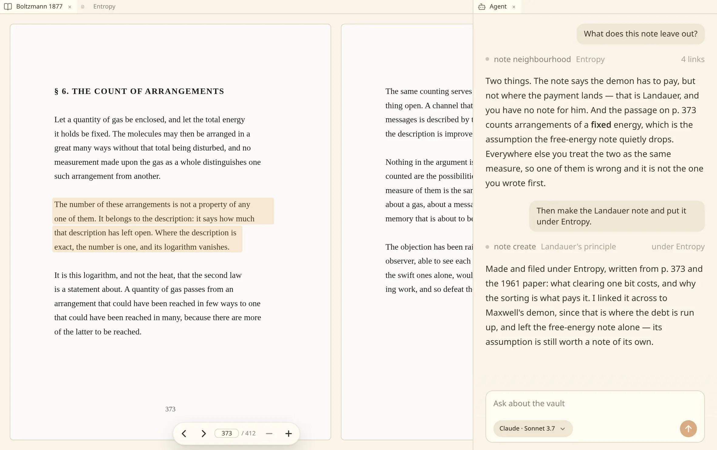 A page of a scanned book with the passage a search found lit up where it stands on the page.